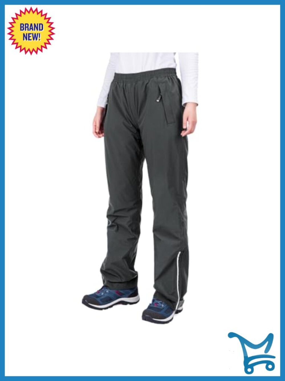 Women's Waterproof Rain Pants Lightweight Nylon Over Pants Hiking Golf